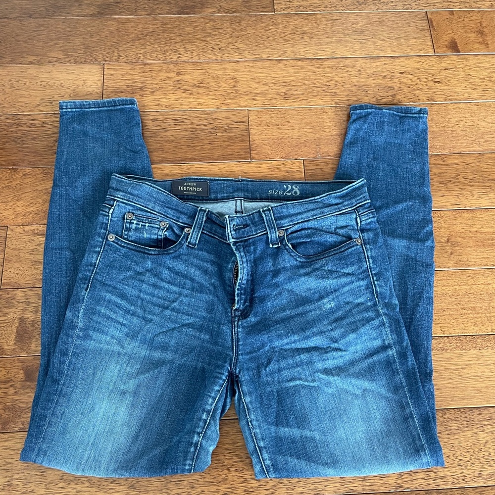 J. Crew Women's Deep Blue Toothpick Skinny Jeans